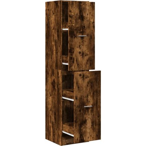 Armario botiquín madera ingeniería roble ahumado 40x41x144,5 cm vidaXL