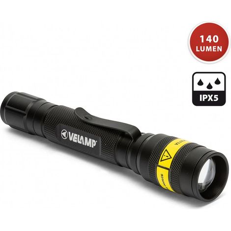 VELAMP CREE taktische Taschenlampe mit einstellbarem Fokus und 300 Lumen Lichtleistung.