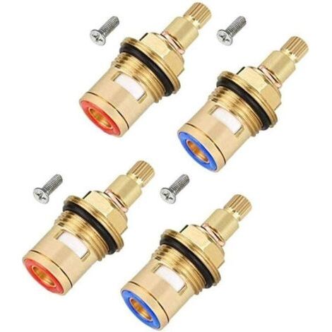 4 pièces Tete A Disques Ceramique, Cartouches Céramique Universelles de Rechange, pour cabine douche Cuisine Salle de douche Vannes de Remplacement de l'eau en Laiton