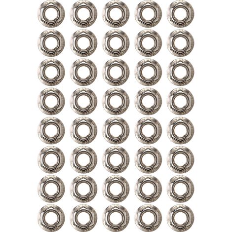 Jeu de 40 écrous à embase hexagonale M10 x 1,25 mm en acier inoxydable résistant à la rouille. (1/5)
