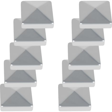 Wolketon 10x Tapa para poste 91x91mm Plateada, forma pirámide, cubierta de hierro para postes de madera y vallas de jardín (1/5)