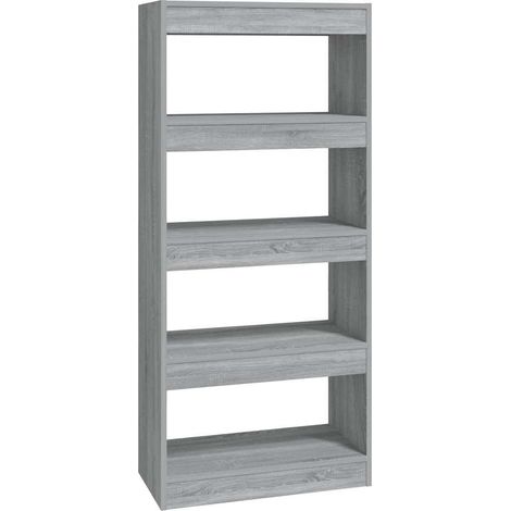 Maison Exclusive - Bücherregal/Raumteiler Grau Sonoma 60x30x135 c (1/5)