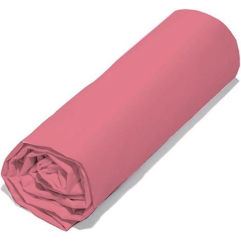 Drap Housse - COTE DECO - Parfumé À La Fraise - 90x190 cm - Rose cerise - Bonnet 25 cm