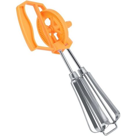 Batteur À Main - Rotatif - Acier Inoxydable - 25 Cm - Orange - 1 Pièce (1/5)