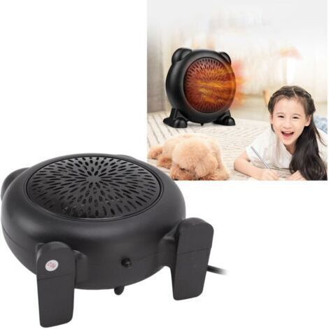 Chauffage électrique portable, mini radiateur d'air de bureau, ventilateur thermique pour usage intérieur, noir (1/5)