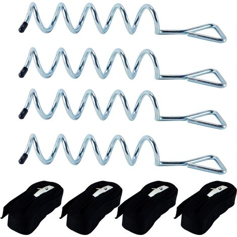 Kit d'ancrage pour Trampoline, 4 pièces, avec Sangles réglables, pour Tente, balançoire, abri de Jardin, pièces de Rechange pour Trampoline (1/5)