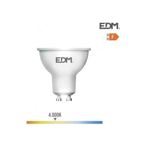 Bombilla LED EDM Dicroica GU10 5W 450lm 4000K Luz Día Ø5x5,5cm