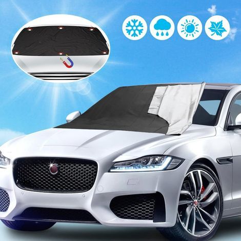 Couverture Pare-Brise Voiture, Bâche Pare Brise Protection Magnétique Couverture Repliable, Universelle Films de protection antigel pour Voiture Anti Givre, Neige, Glace & Soleil, 210 x 120 cm (1/5)