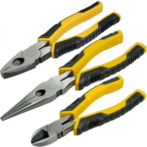 Stanley STHT0-75094 Set 3 Pinze ControlGrip Universali Trochesi Becchi Lunghi