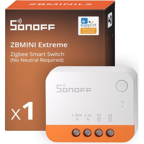 Interrupteur ZigBee Sans Neutre Adapté pour SONOFF ZBMINIL2 - Module Relais Mini Contrôle 2 Voies Compatible Alexa Google Home Hub Requis