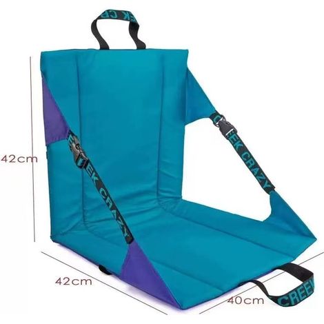 Chaise pliante d'extérieur avec coussin imprimé épais résistant aux taches et à l'humidité pour camping et événements couleur bleu paon (1/4)