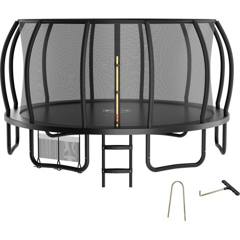 Zelsius Trampolin Schwarz Ø 427 cm für den Outdoor-Bereich, Trampolin Outdoor für maximal 150 kg (1/5)