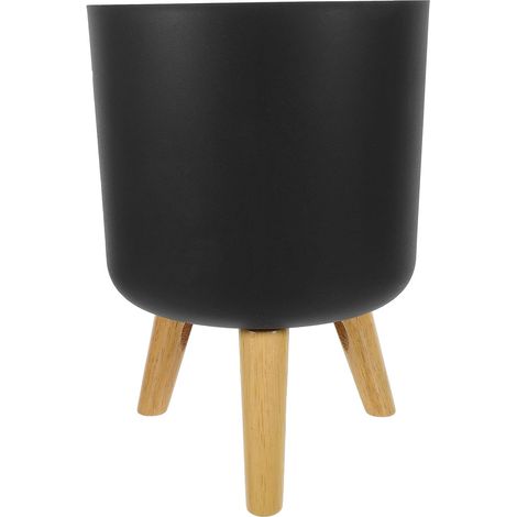 Kunststoff Pflanzkübel mit Holzbeinen großer Blumentopf für