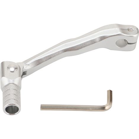 DTEKGAZ - Geschmiedeter Schalthebel aus Aluminiumlegierung mit silbernem Griff und Spitze, verstärkter universeller, verbiegungsfreier Schalthebel für Zweitakt-Offroad-Motorräder, Modifikations- und U (1/4)