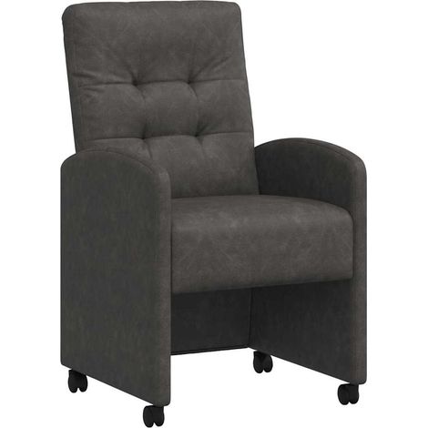 Maison Exclusive - Esszimmerstühle mit Rollen 2 pcs Schwarz 58 x