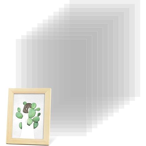 50 Pièces Feuilles D'Acétate Feuilles D'Acétate Transparentes en Plastique Résistant à la Chaleur, 4.3x6.3 Pouces Feuilles de Pochoir Mylar Vierges Modèle en Plastique (1/5)