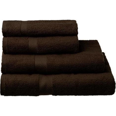 Serviette de bain - JUANIO - 140 x 70 cm - Pack de 2 - 100% coton 550 g/m² - Chocolat