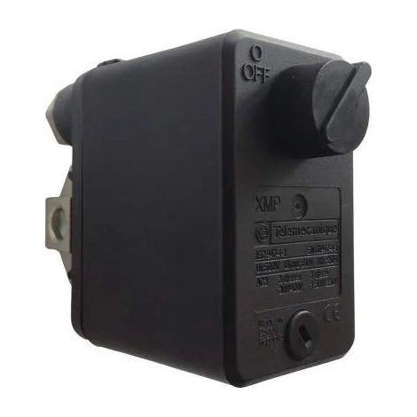 Jetly – Contacteur manométrique bi-tripolaire 4-6 bars – Plage de réglage 0-12 bars – Raccordement 1/2'' F. et 1/4'' F. – Température d'utilisation 0 à 70 °C