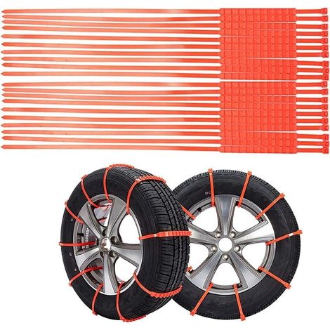 20 Pcs Anti-Slip Chaînes Réglables, Couleur Chaine Neige, Réutilisable Chaînes à Neige Convient à Diverses Conditions Routières Difficiles Telles que la Neige la Boue Escalade et la Gl (1/4)