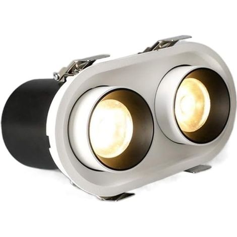 LED-Einbaustrahler 2x1 2W Doppelkopf-LED-Deckenleuchte mit Blendschutz, hohe Helligkeit, COB-Strahler (1/4)