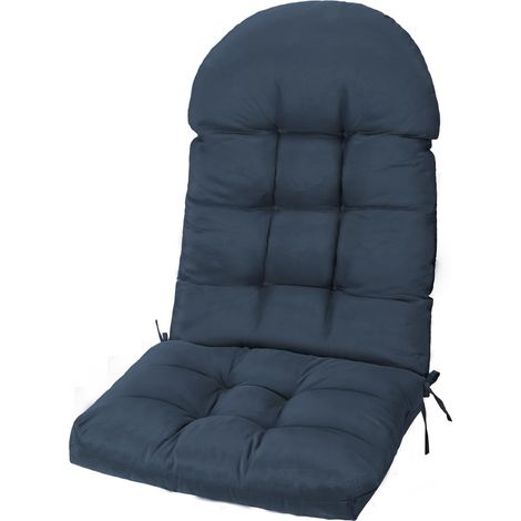 Coussin de Chaise Adirondack à Dos Haut, Coussins de Siège avec Attaches Sécurisées, Coussin Imperméable pour Fauteuil à Bascule à Dossier Haut, pour Extérieur et Intérieur