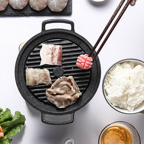 Barbecue coréen individuel, petit barbecue d'intérieur sans fumée au charbon de bois pour usage domestique, poêle et grille de barbecue de style japonais. (1/5)
