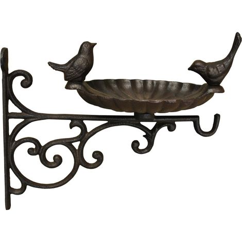 Venus Cast Iron Wall Mounted Bird Bath Feeder with Hanger (1/5)