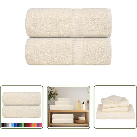 vidaXL Seiftücher 2 Stk. Creme 30x30 cm 360 g/m² 100% Baumwolle (1/5)