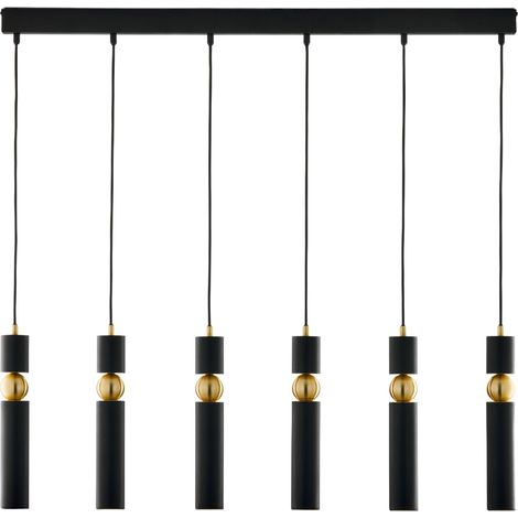 Lampada sospensione barra 90cm nero oro 6xGU10 ALAS (1/5)