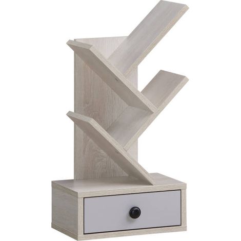 Libreria a forma di albero 30 x 17,5 x 60 cm con 5 ripiani decorativa e pratica realizzata in legno ingegnerizzato beige 200015036