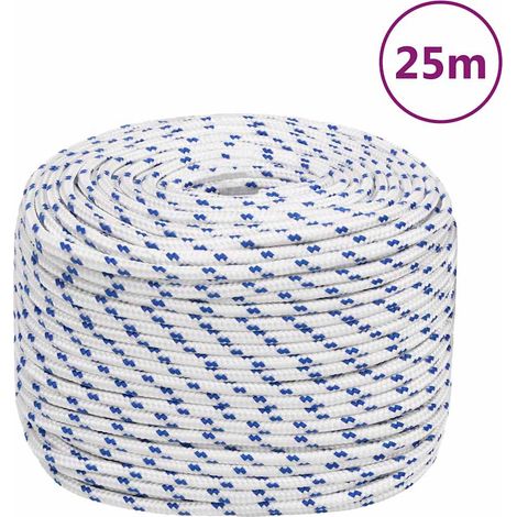 Corde de bateau - Amarrage et nautisme - Polypropylène - Blanc (2500x0.8x0.8cm), 0.87kg - PANGIVO (1/5)