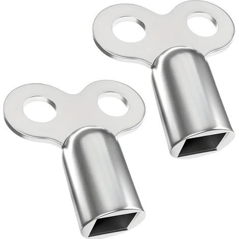 Clé de soupape d'échappement, argentée, 2,62,40,9 cm, 2 clés de purge de radiateur robustes et stables, compatibles avec la plupart des radiateurs. (1/5)
