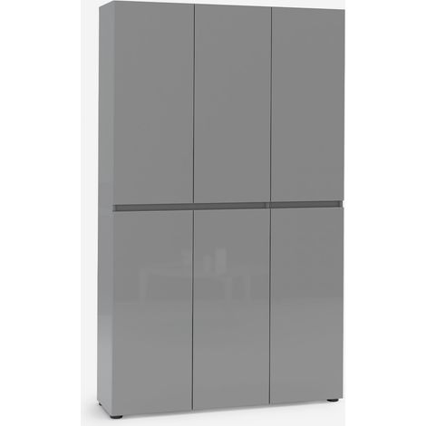 Zapatero XL de 6 puertas con 10+10 estantes Mister - Gris (1/5)