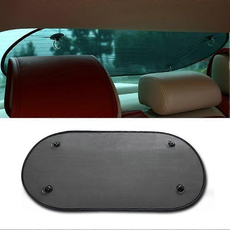 Pare-soleil de voiture en maille noire avec ventouses pour vitres avant, arrière et latérales, protection solaire et UV, 1 pièce pour vitres arrière et latérales. (1/5)