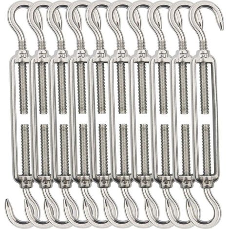 Fil de tension pour câble, tendeur de câble M5, crochets et clips de tension pour câble, tendeurs de câble en acier inoxydable 304 – 10 pièces – Crezuo