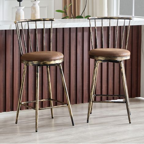 Sedia sgabello bar imbottita in metallo e tessuto OKMYHOME (1/5)