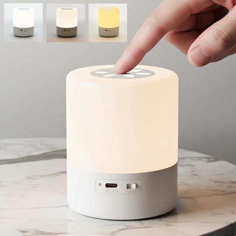 Luz nocturna pequeña，recargable y regulable，ideal para dormitorios，luz nocturna portátil，tira de LED para niños，regalo para el salón (blanco) (1/5)