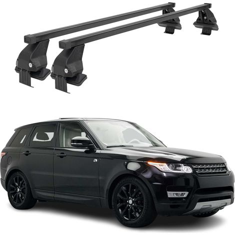 OMAC Dachträger Querträger Stahl für Land Rover Range Rover Sport L494 2013-2022 – Abschließbar – City-Crash-getestet – DIN 75302:2019 – ISO/PAS 11154:2006 – Max. 50 kg Schwarz (1/5)