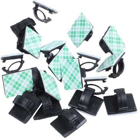 20pcs Clips de cable voiture adhesifs Enrouleur Attache goutte Fixation Porte-cable Rangement Organisateur cordon Serre-cables bureau (1/4)