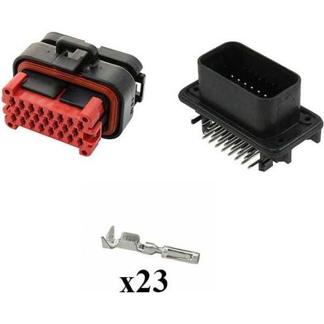 Kit Connettore Ampseal Maschio Femmina 23 Vie Nero da circuito stampato 90°