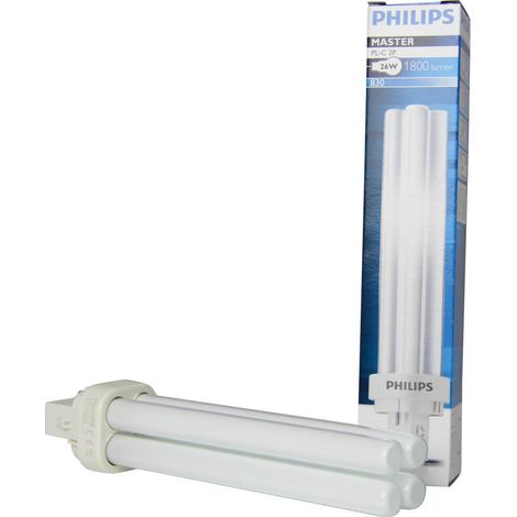 Philips lampada fluorescente compatta 2pin g24d-3 26w luce calda 927906183040 plc2683 (1/4)