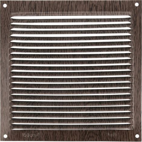 Grille de ventilation carrée en Aluminium Grilles d'aération pour sortie d'air Idéal pour plafond de cuisine et de salle de bain Dimensions : 170 x 170 mm Couleur: Wengue (1/5)