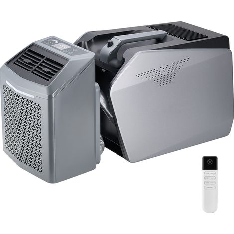 VEVOR Condizionatore deAria Portatile 5000 BTU, Unita di Condizionamento dellAria 3 Velocita Timer 24 Ore, Aria Condizionata Portatile Regolabile da 16 a 32 ℃ Compatibile AC/DC per Campeggio