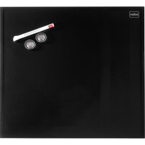 Pizarra de cristal Diamond magnética color negro 300x300 mm en embalaje para retail