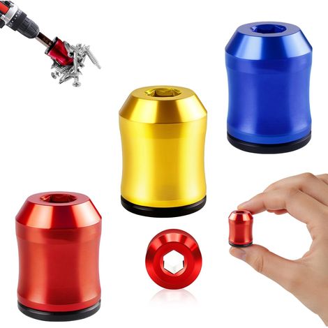 Lot de 3 Porte‑embout Magnétique, Aimantateur Désaimantateur pour Embout de Tournevis, Tige Hexagonale 1/4 Pouce 6,35 mm, Outil de Bricolage pour Perceuse, Maintien Sécurisé des Vis (1/5)