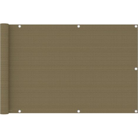 Écran de balcon brise pare vue protection confidentialité 90 x 500 cm PEHD taupe