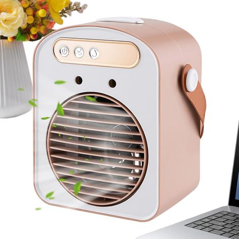 JSSEVN-Portable Air Cooler, 3-Speed Evaporative Cooling Fan, 500ML Mist Spray Tank, Personal Desk Coling Device, Mini Quiet Circulation Unit, Compact (1/5)