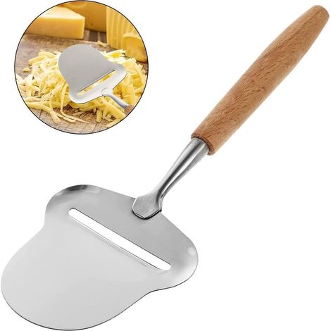 Trancheuse à fromage - Coupe-fromage - Trancheuse à fromage en acier inoxydable - Avec manche en bois - Trancheuse à jambon - Spatule à fromage - Durable - Ustensile de cuisine (1/5)