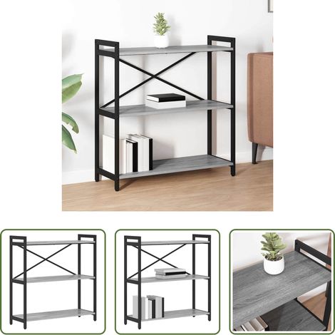 Industriestil Regal - Bücherregal Grau Sonoma 80 x 30 x 85 cm Holzwerkstoff (1/5)