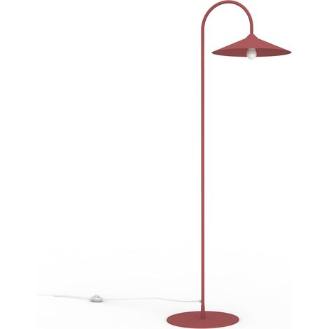 LUMICOM  CHAPEAU Piantana, 1XE27, max 42W, metallo, rosso cowhide, D40cm H170cm